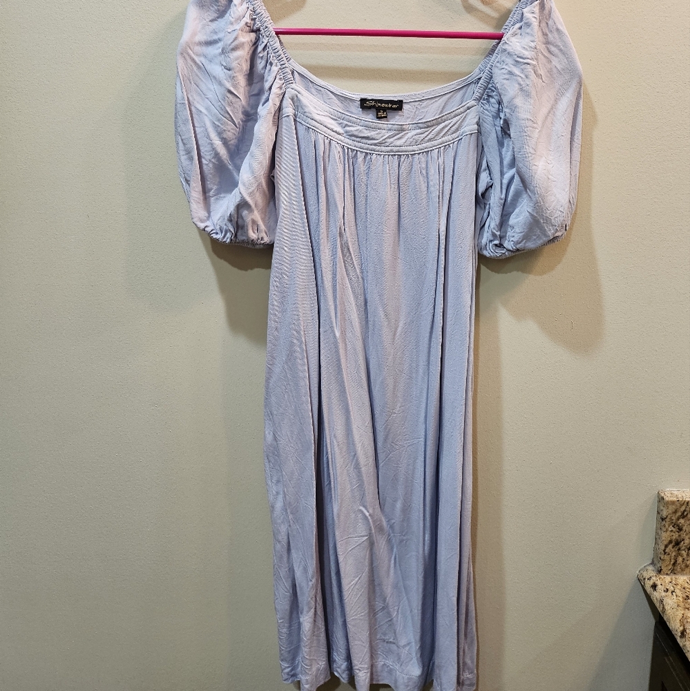 Light blue flowy short dress